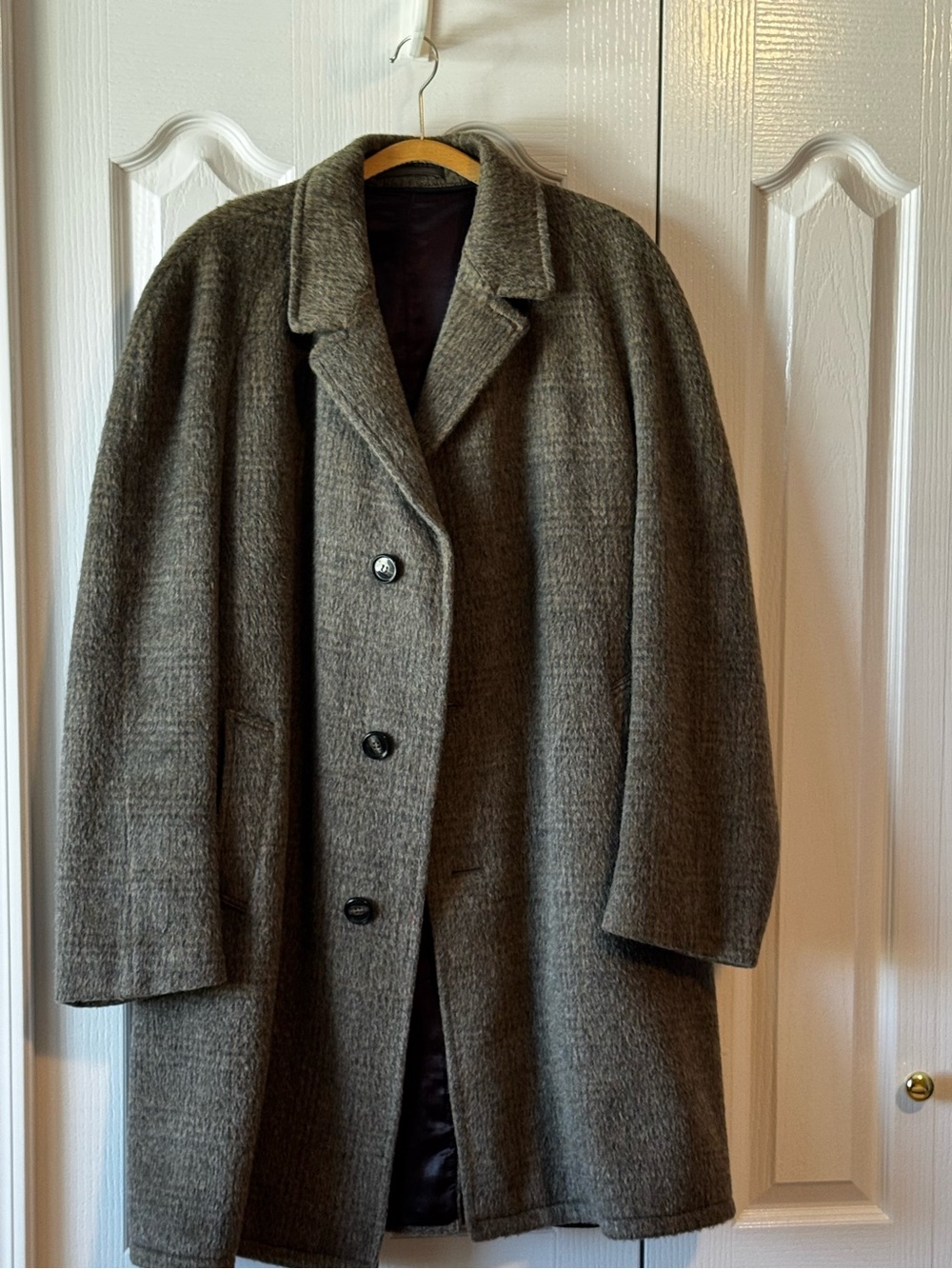 Men's Classic Wool Overcoat in Olive Gray - Timeless Winter Coat
